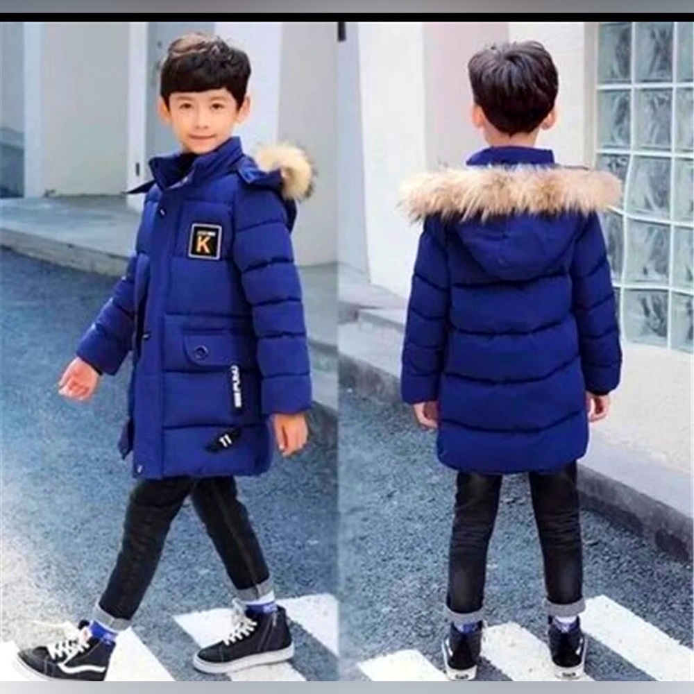 Big boys thick mid-length jacket autumn winter warm teen coat Christmas gift